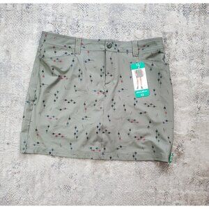 NEW Eddie Bauer Size 12 Women Adventurer 2.0 Skort Olive Green Tennis Golf